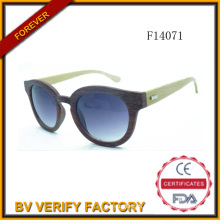 F14071 Good Quality Cat Eye Women Sunglasses with Bamboo Arms